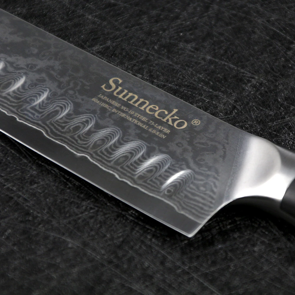 SUNNECKO " Santoku кухонный нож дамасская режущая Японская VG10 сталь острое лезвие G10 Ручка Кливер нарезки шеф-повара кухонные ножи