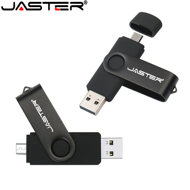 

JASTER High Speed OTG Usb Flash Drive Metal Pen Drive 64GB 128GB 2 in 1 Dual Plug Micro USB Stick 4GB 8GB 16GB 32GB Pendrive