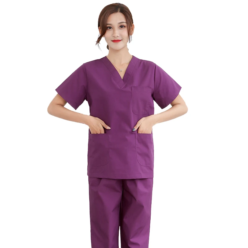 [Комплект] Для женщин короткий рукав скрабы комплект форменной одежды для медицинского Костюмы