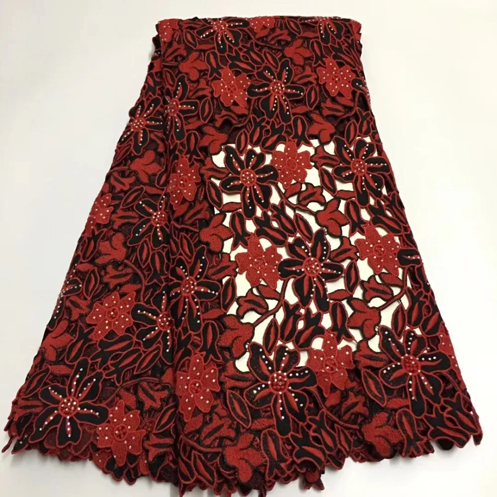 

Beautifical Guipure Lace Fabric 2019 African Cord Lace Fabrics Wedding 5yards High Quality