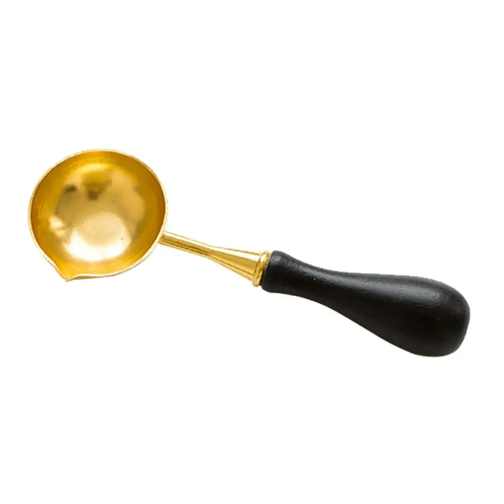

Handle Seal Special Sealing Wax Spoon Gold Plated Stainless Steel Spoon Beech Large Capacity Retro Quick Delivery Durable