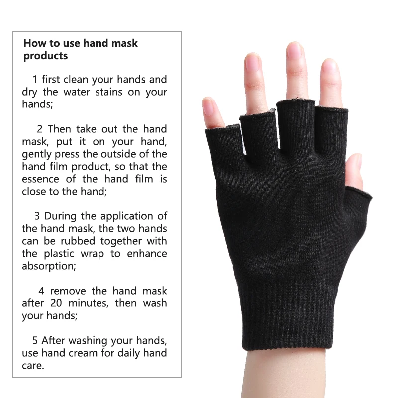 2 пары полуперчаток отбеливание, увлажнение, гидрация маска для рук ремонт уход за кожей рук красота здоровые многоразовые перчатки VE половина