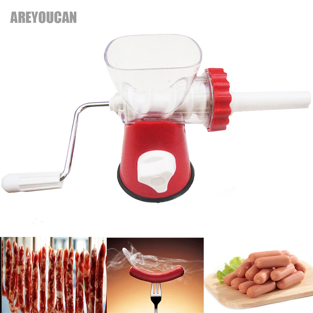 New Meat Grinder Manual Kitchen Hand Crank Plastic and Stainless Steel