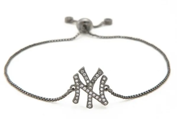 

gold silver Chain micro pave cz Zircon Cubic Zirconia bracelet rope adjusted Macrame round Bangle fsh35 Letters Fashion Jewelry