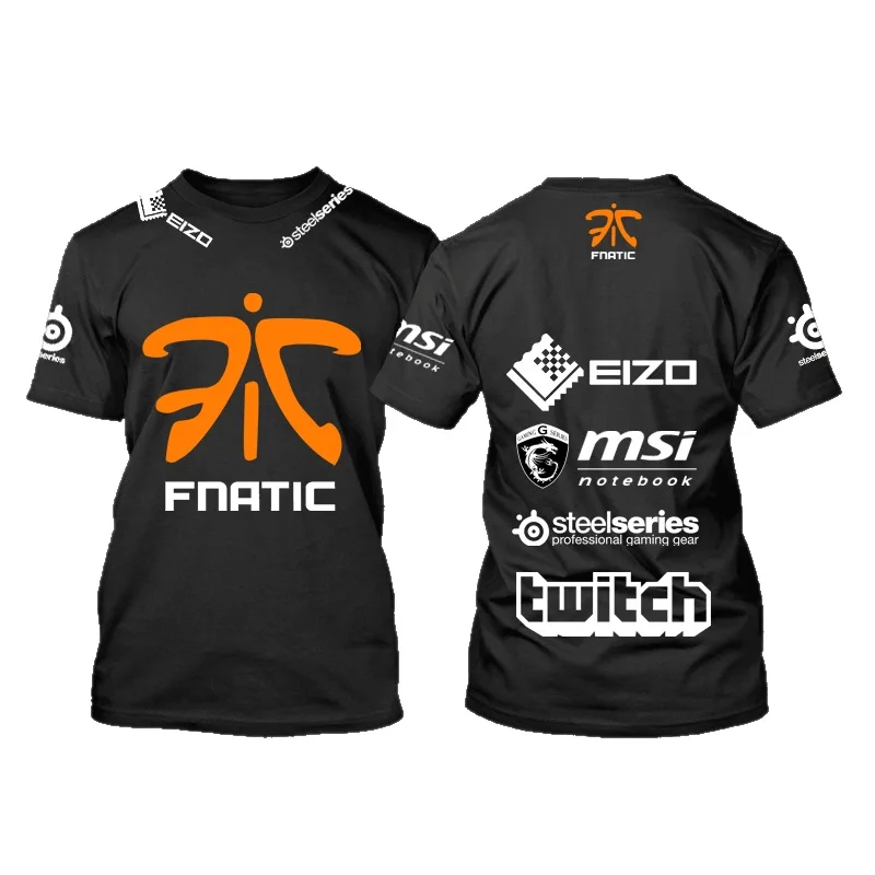 

LOL FN Game Team Fnatic Jersey T Shirt O Neck casual Tees Game Athletics men women Fnatic T-Shirt