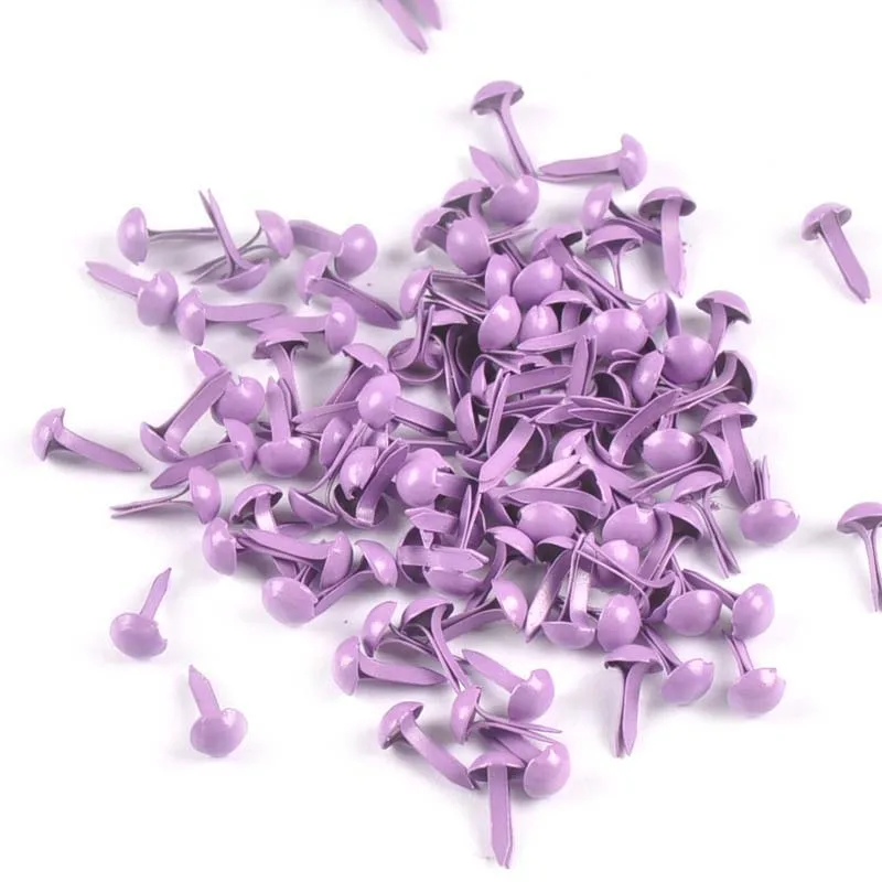 Микс круглые крепежа брадсы украшения для альбом для скрапбукинга "сделай сам" для Изделия из металла Аксессуары декор обуви 100 шт, 5x10 мм c2146 - Цвет: purple