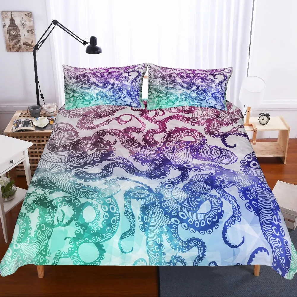 11 видов Осьминог морской жизни постельных принадлежностей, детский подарок, пододеяльник набор домашнего текстиля