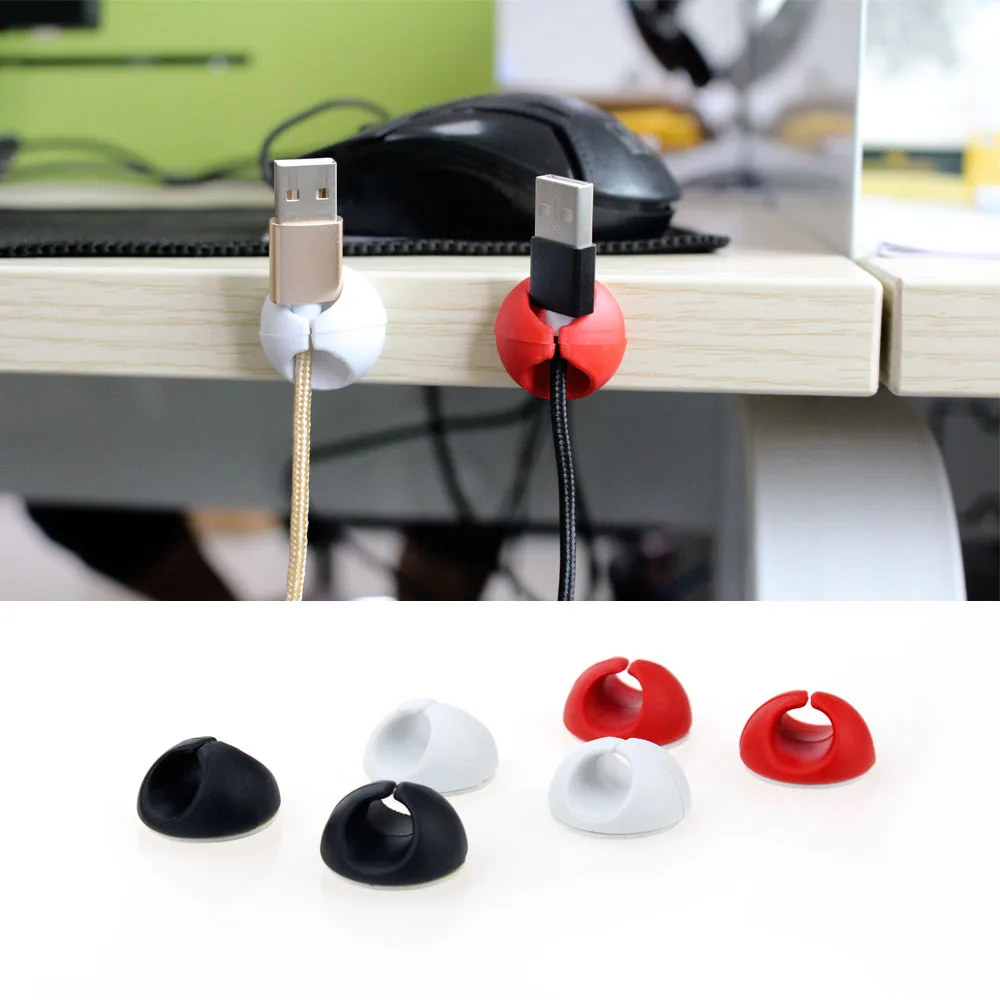 6Pcs Home Car Wire Clip USB Cable Fixed Clamp Charging Cable Holder