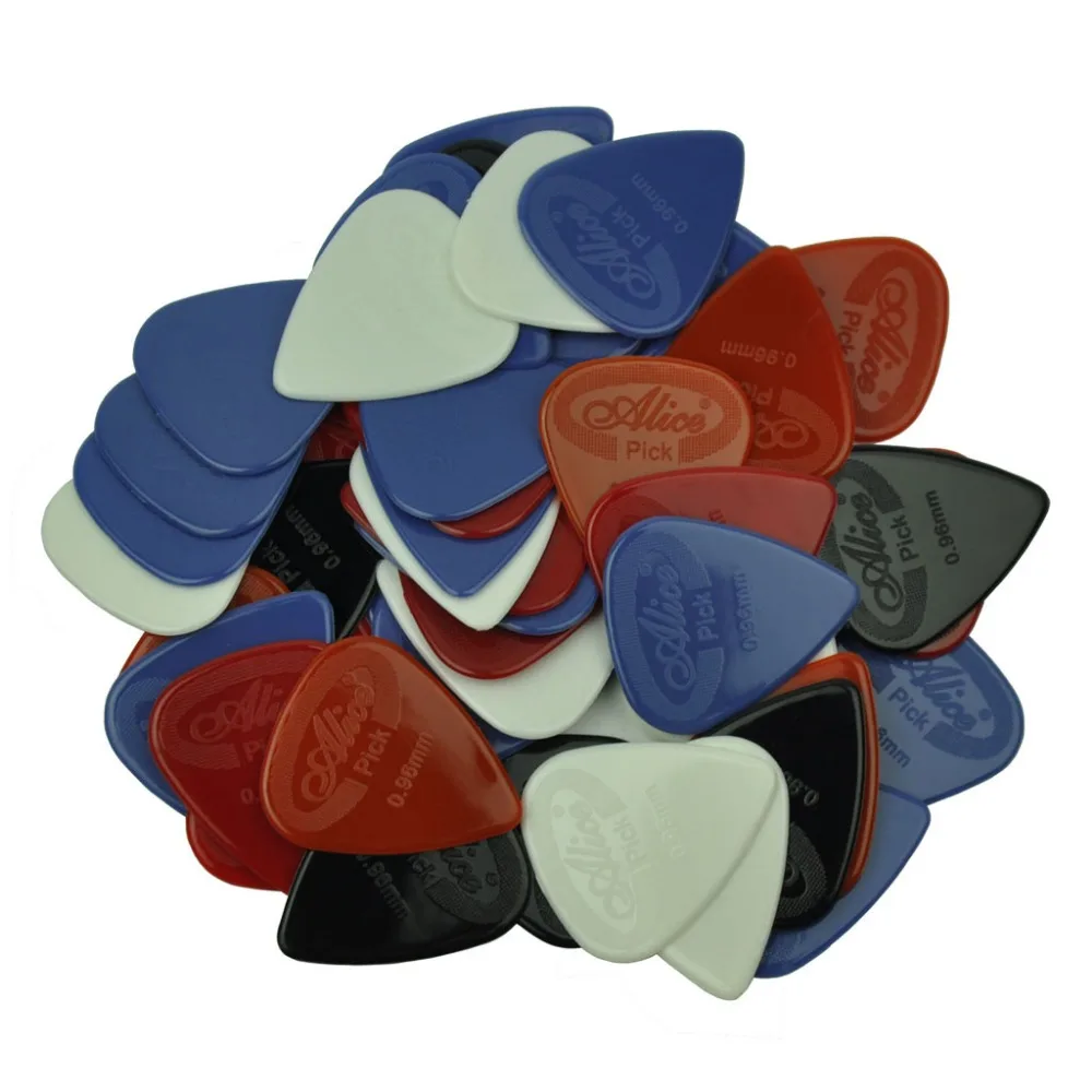 100pcs Heavy 0.96mm Glossy Anti Skid Nylon Guitar Picks Plectrums Bass