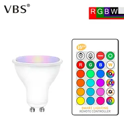 Светодио дный лампы GU10 затемнения света лампы 8 Вт RGBW RGBWW AC85-265V RGB светодио дный прожектор с памятью + ИК-пульт дистанционного Управление