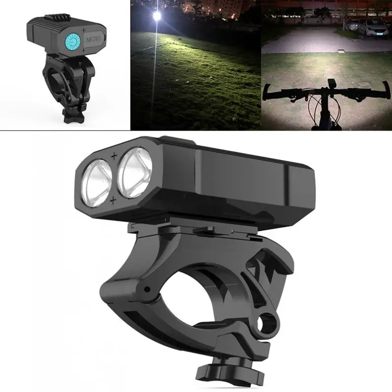 

Y16 400LM 2 XPE 5 Modes LED Bicycle Headlight Riding Light LED Flashlight USB Rechargeable with 360 Degree Rotation Bracket