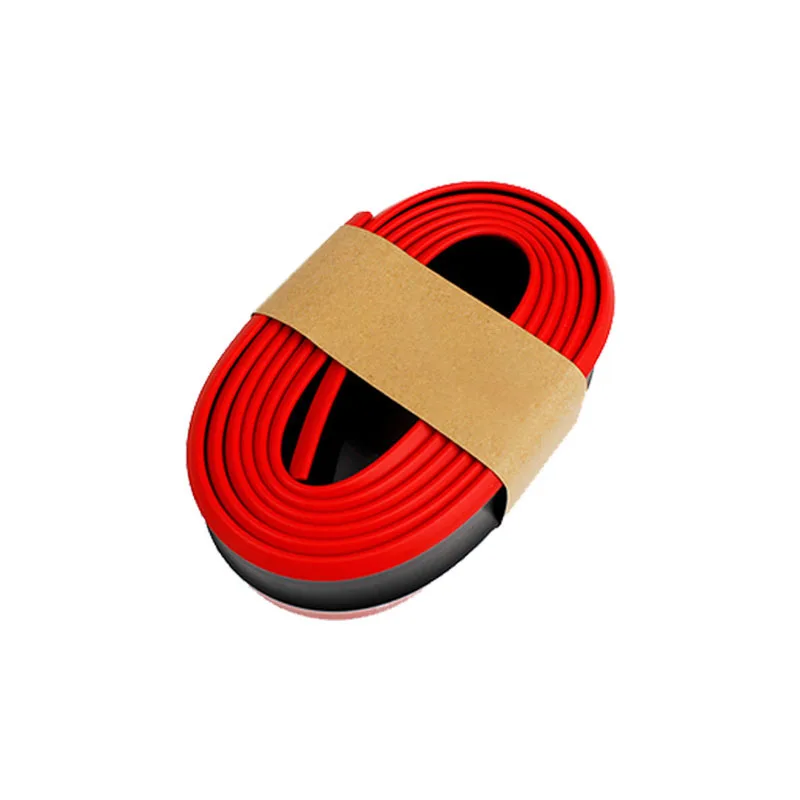 2,5 м автомобиль передний бампер губы протектор автомобиля резиновые полосы стайлинга автомобилей аксессуары наклейки для KIA sportage Рио sorento cerato k2 k3 - Цвет: Black with Red
