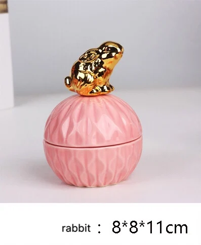 high quality modern animal design ceramic jewelry storage box jewelry jar makeup box 3