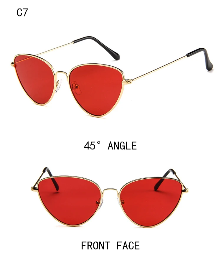Qigge, Ретро стиль, кошачий глаз, солнцезащитные очки для женщин, красные кошачьи глаза, солнцезащитные очки, модный светильник, легкие солнцезащитные очки, женские винтажные металлические очки