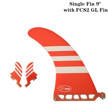 

Surf Longboard Fins Surfboard Single Fin 9" with FCS2 GL Fins Surf Blue/Red color Surfing Fin 9 Length