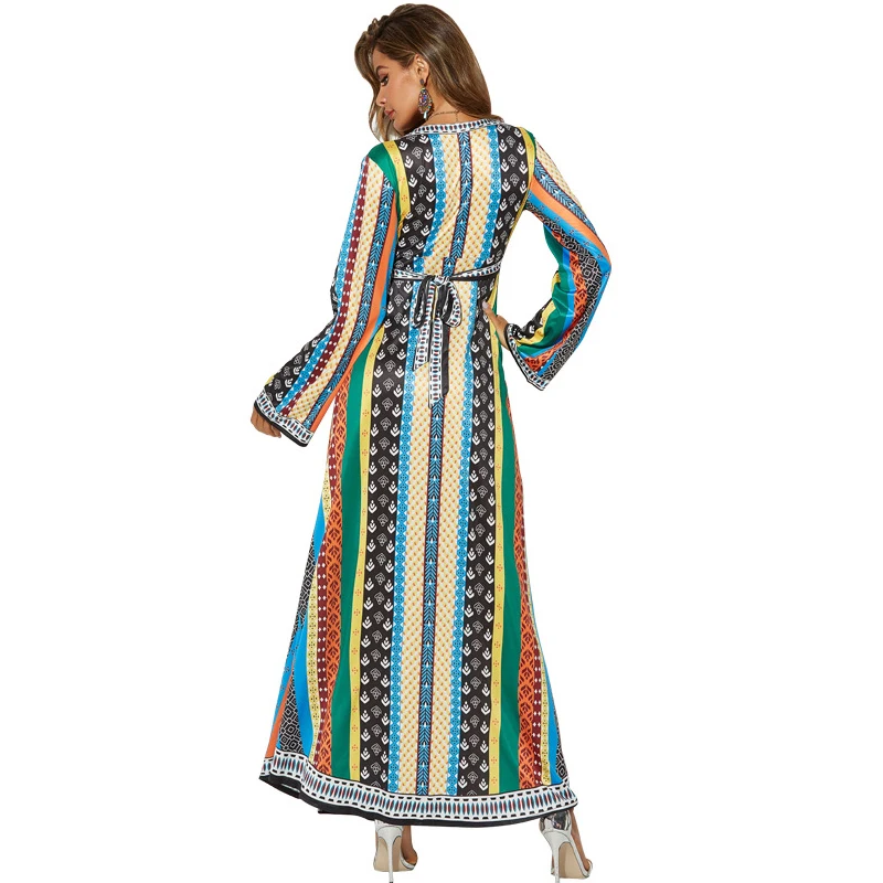 VITIANA Women Casual Long Dress Spring Female 2019 Striped Print Long Sleeve Loose Maxi Dresses Ladies Vintage Elegant Vesdios VITIANA Women Casual Long Dress Spring Female 2019 Striped Print Long Sleeve Loose Maxi Dresses Ladies Vintage Elegant Vesdios