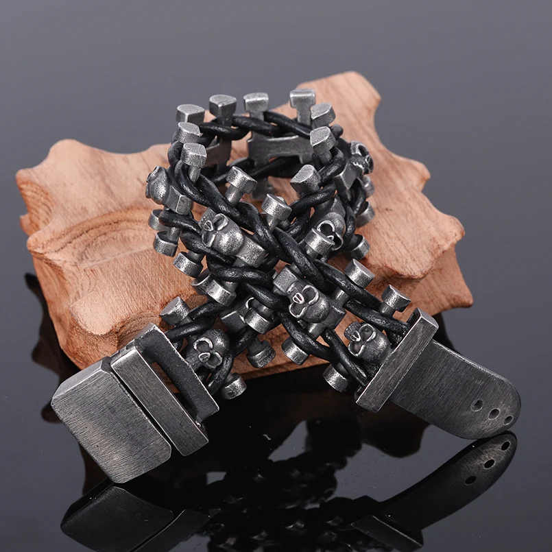 Bracciale Uomo Teschio Con Ali – Aperto, Regolabile, Acciaio Inox – Coolsteelandbeyond - 2