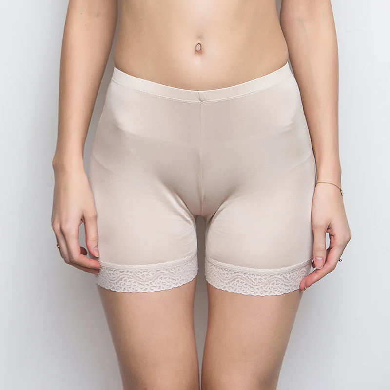 Silk Safety Short Pants Sexy Lace Underpants Panties Knickers Femme Boxer Shorts Briefs Culotte
