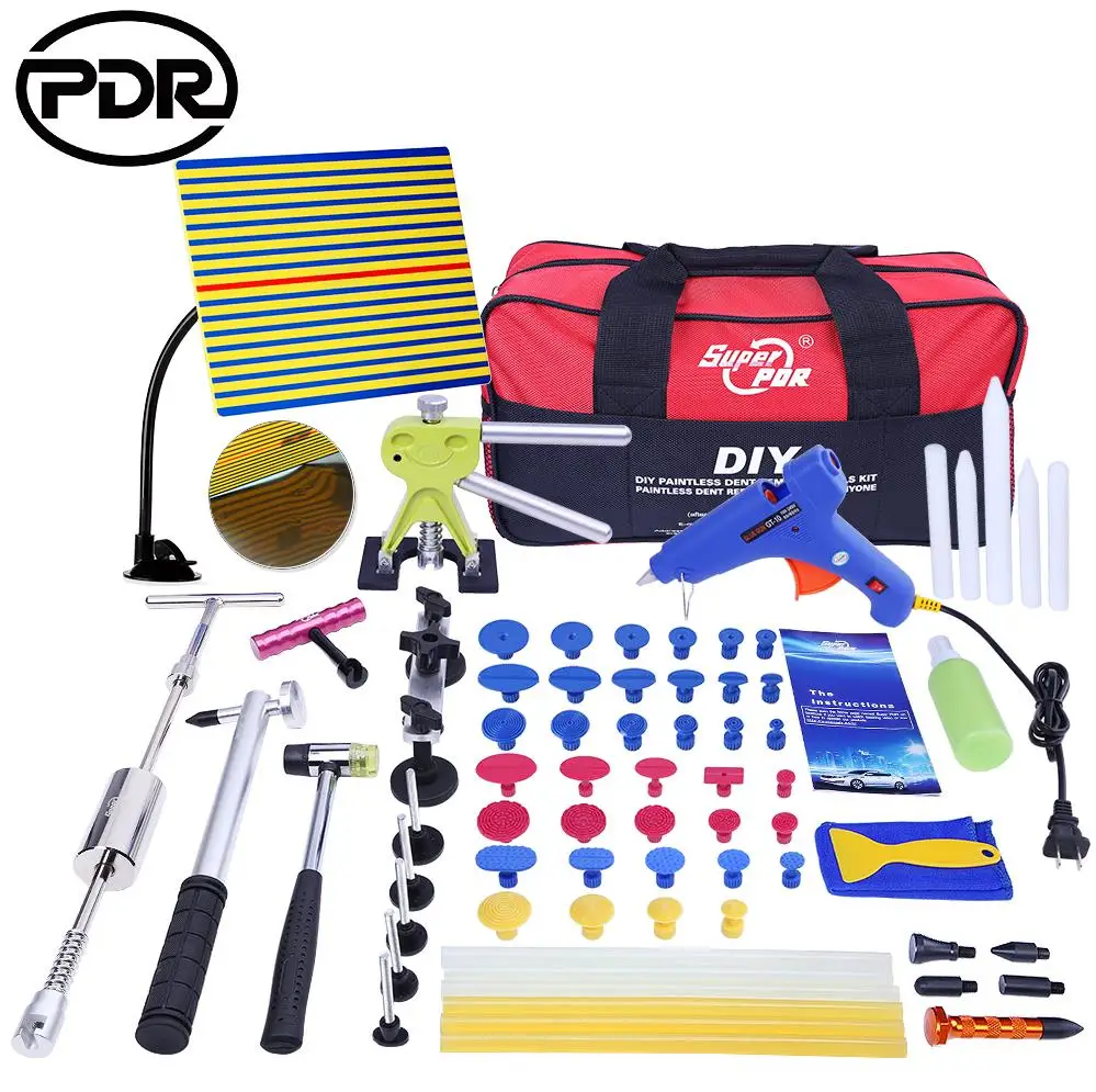 PDR Tools Paintless Dent Repair Tools Dent Removal Dent Puller Tool Kit Reflector Board Puller Tabs Glue Gun Ferramentas