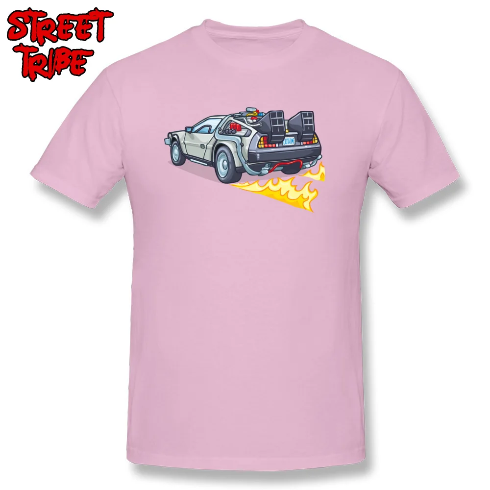 Men's Newest Tops Shirts Crew Neck Summer Fall 100% Cotton Top T-shirts Funny Short Sleeve delorean company decal Tops T Shirt delorean company decal pink