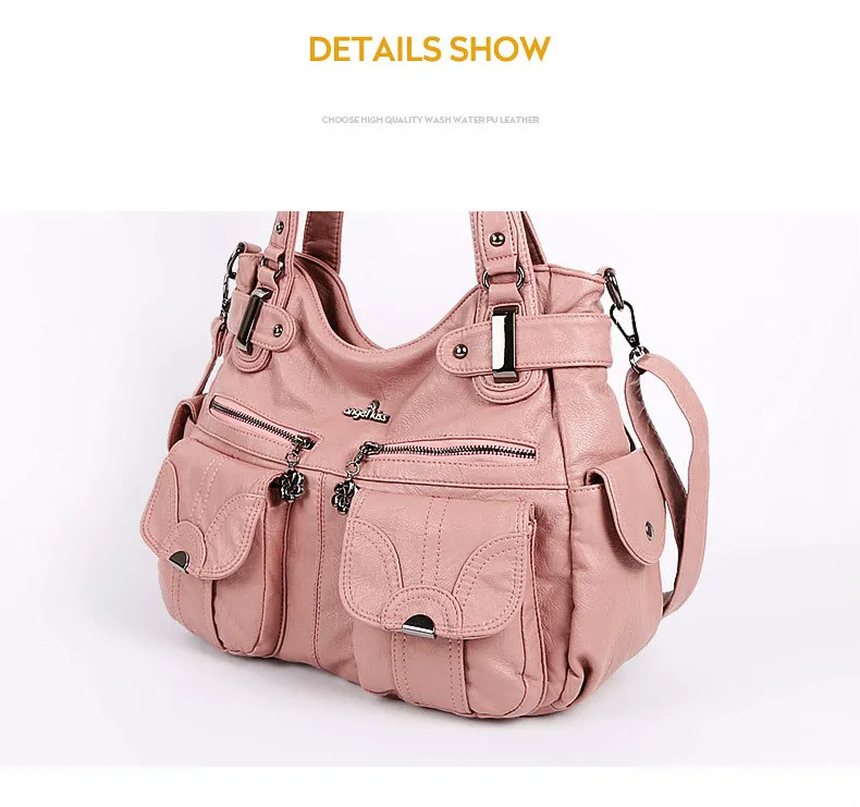 Moda Pele-friendly 2 Top Zíperes Bolsos Multi