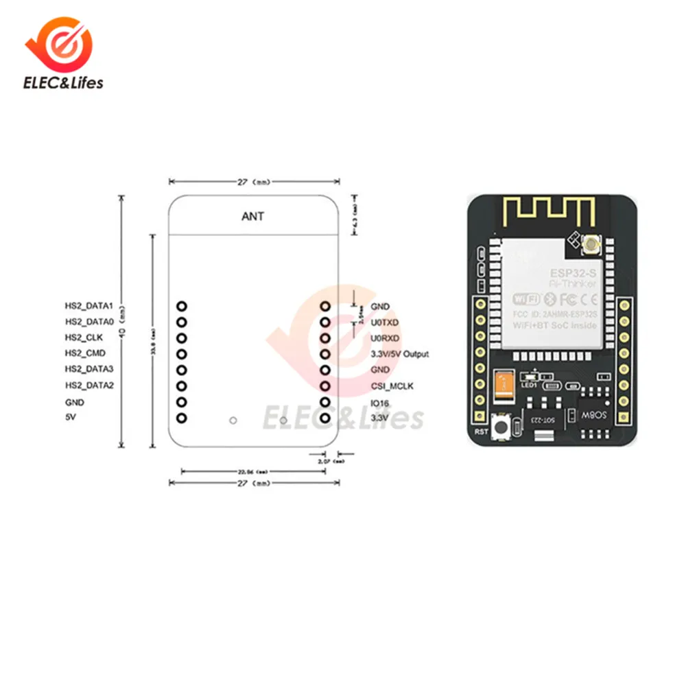 ESP32 ESP32-CAM Wi-Fi Беспроводной модуль ESP32-S 32-битный двухъядерный OV2640 Камера Bluetooth макетная плата& WeMos мини D1 ESP32