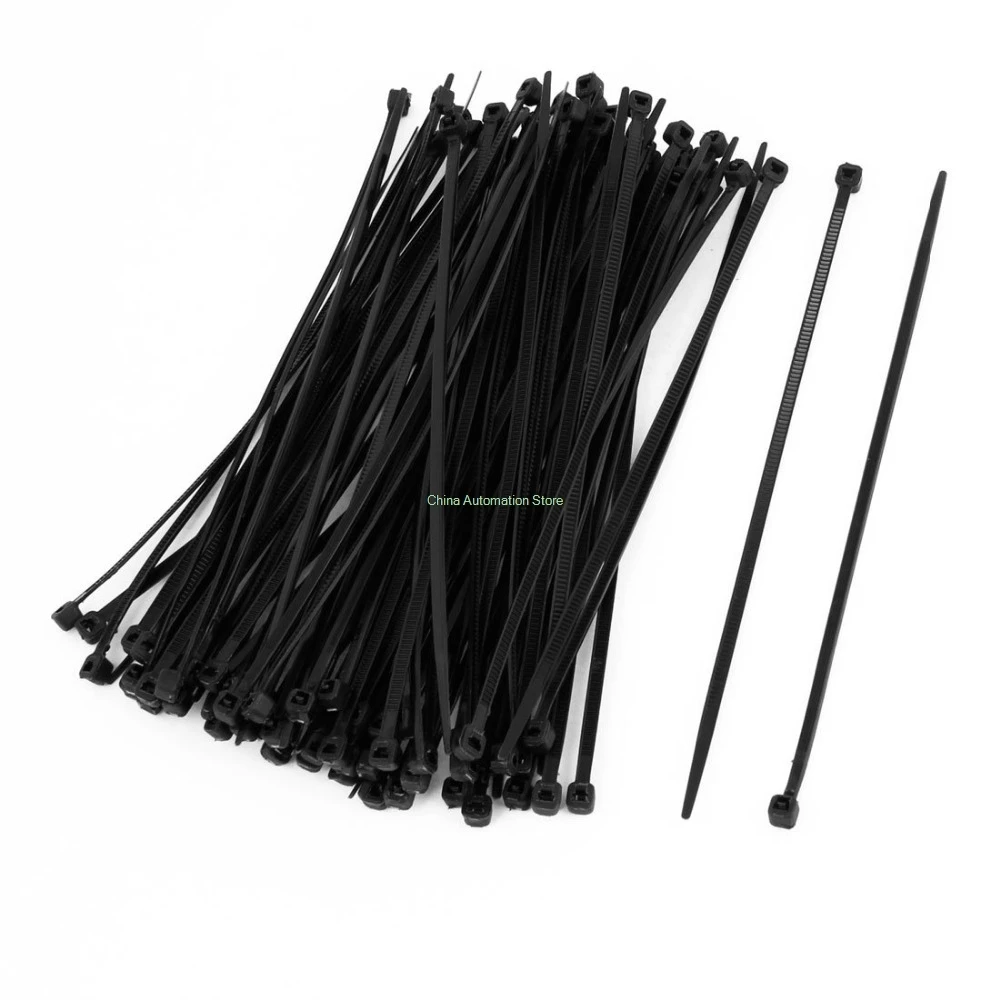 500PCS 4X150mm ( 6'' Inch) Black Self Lock Plastic Nylon Cable Ties Zip Wire | Обустройство дома
