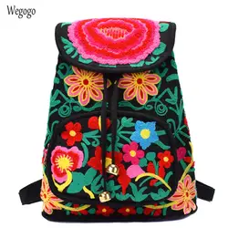 Новое поступление Для женщин рюкзак национальной цветочной вышивкой дорожные сумки школьный холст вышитые небольшой рюкзак для девочек