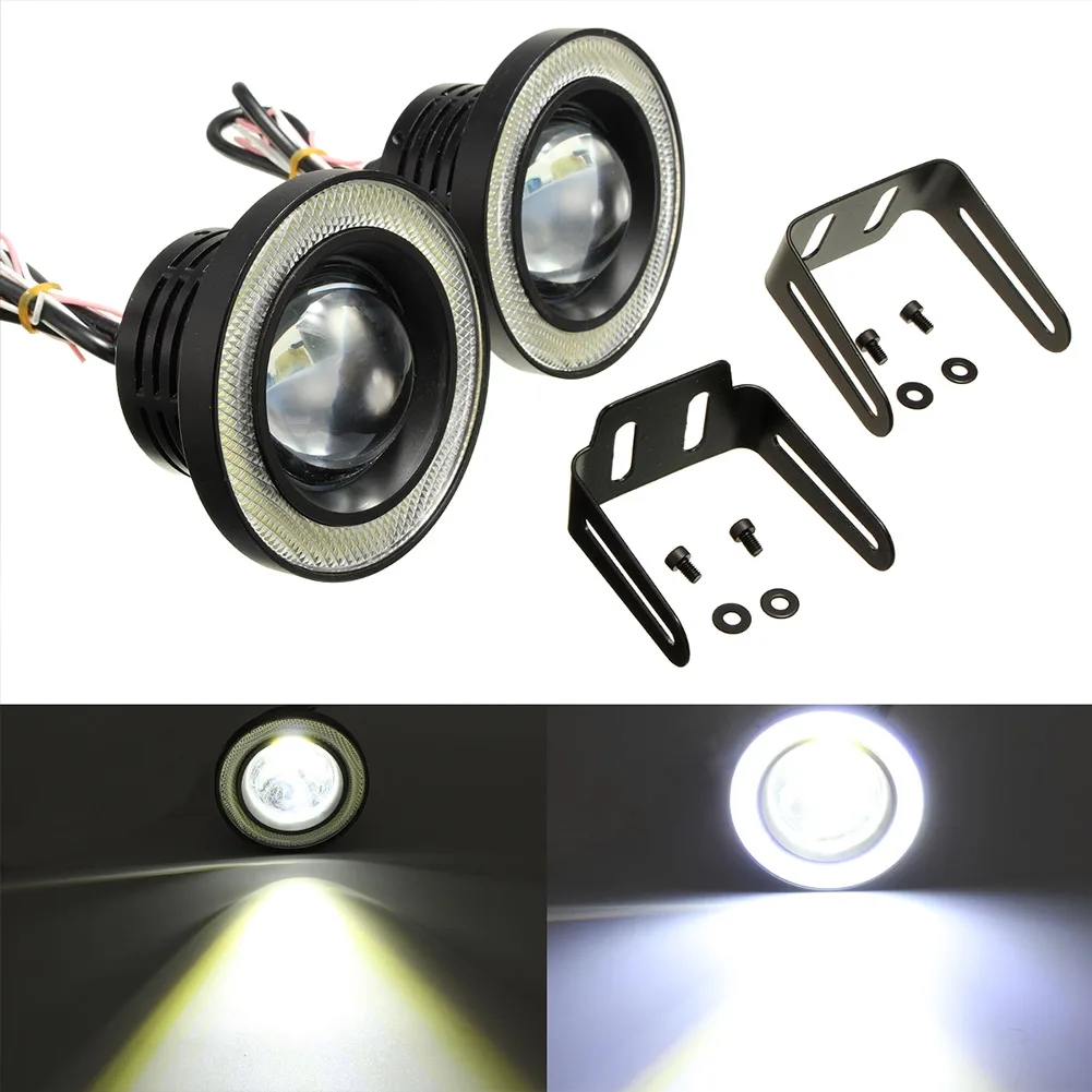 

Do Promotion! 2pcs COB LED Fog Light Lamp 3.5 Inch 10W Projector Angel Eyes Durable For Car Driving