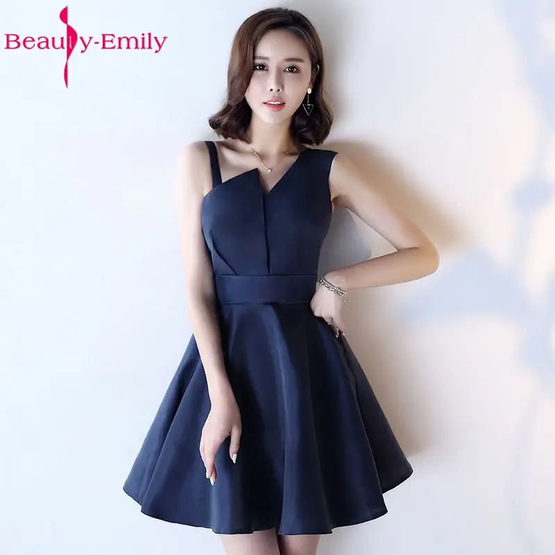 Beauty Emily Champagne A-Line Sexy Short Evening Party Prom Dresses 2022 Girl Dresses Sleeveless Formal Occasion Evening Gowns silver prom dresses