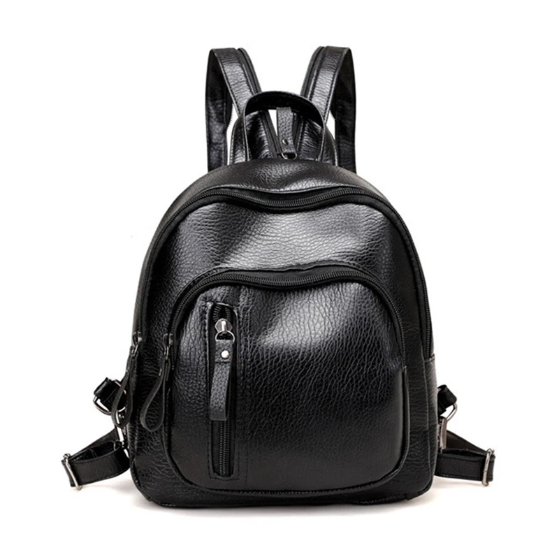 Korean Style Multifunction Backpack Women Leather Backpacks Small