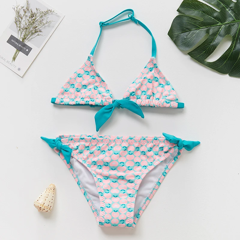 

2019 NEW ARRIVAL Girls swimsuit 2~14Year Girls Bikini Sets Two pieces Children swimwear Kids Bathing suit Biquini infantil-ST138