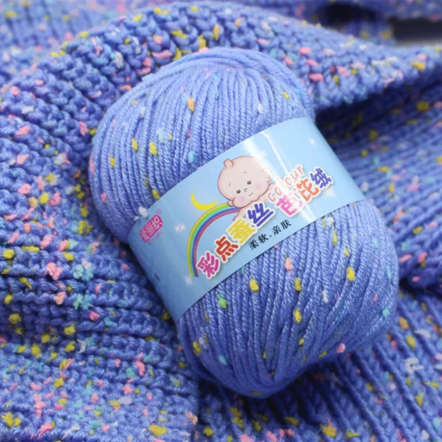 

1pcs Colored Milk Cotton Hand Knitting Yarn Baby Woolen Diy Weave Thread For Baby Clothes Children Blanket Thread Crochet Yarn