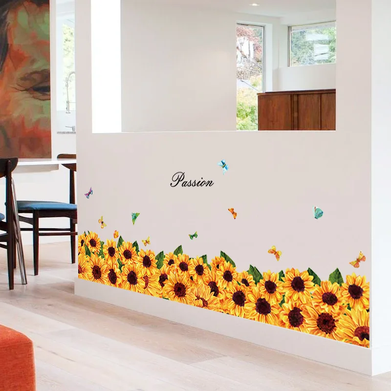 Sunflower Wall Stickers Living Room Decorations For ...