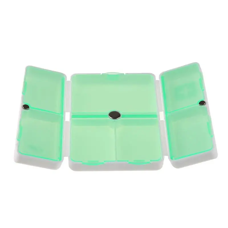 

1Pcs 7-lattice Magnet Adsorption Carry-on Drug Box Granule Box Pill Storage A Week Folding Medicine Storage