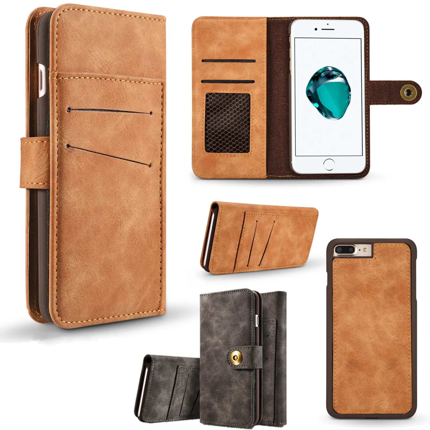 Luxury Flip PU Leather Phone Case For iPhone 8 7 6 6s Plus 5 5S SE X