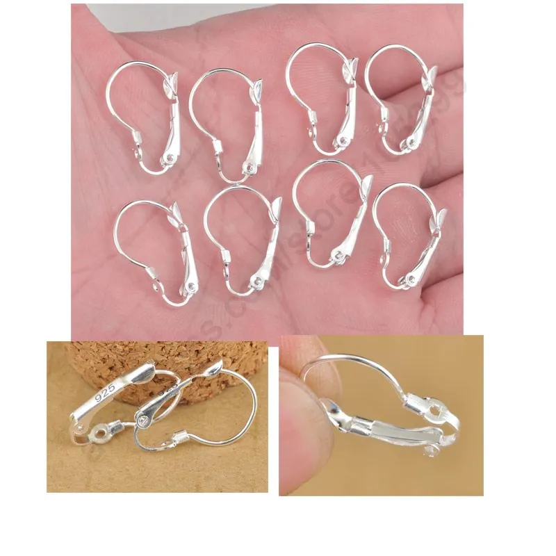 

Wholesale Geniune 925 Sterling Silver Jewelry Handmade Findings Beading Earring Styles Dangle French Lever Ear Hoop Hooks