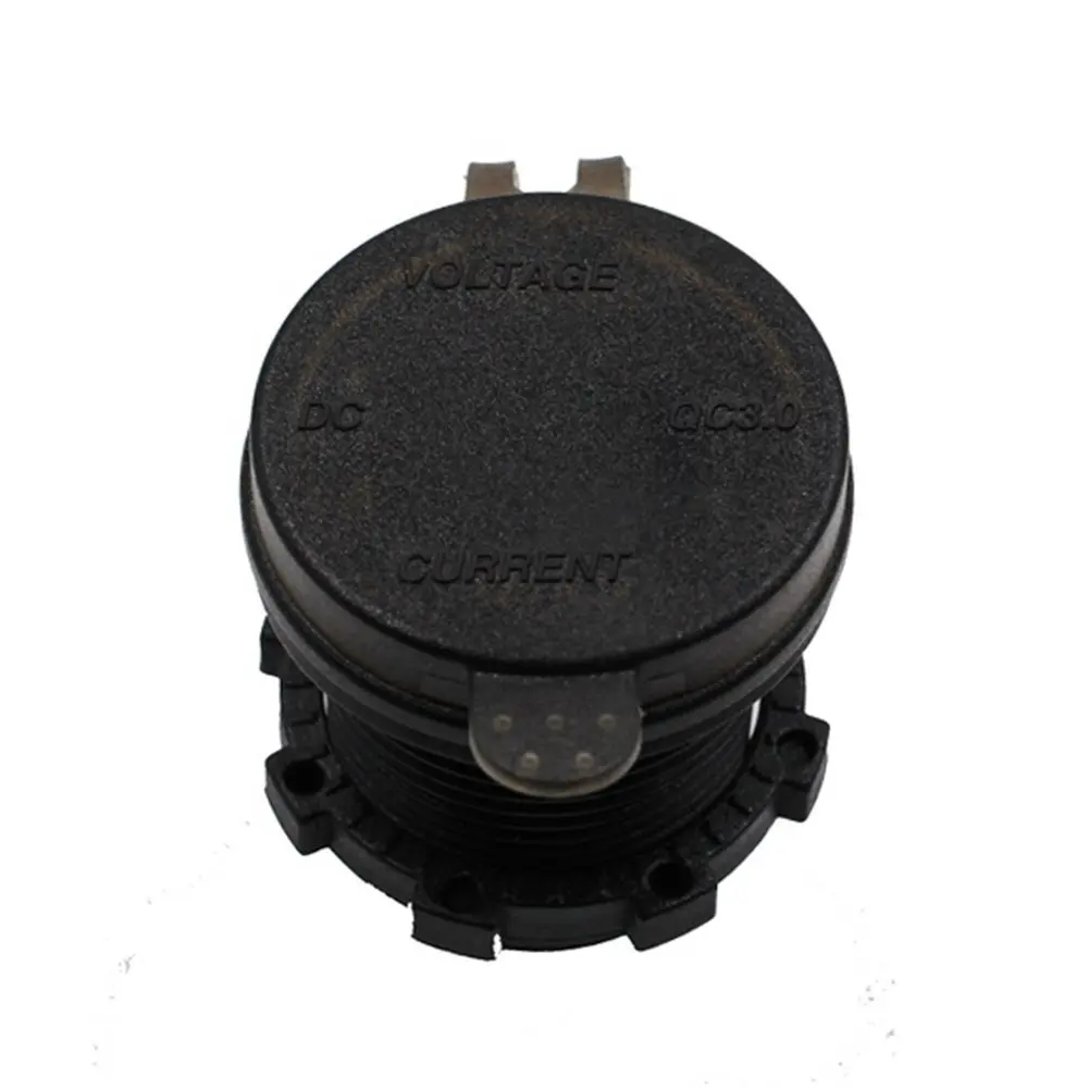 Quick Charge 3.0Amp with Blue LED Voltmeter & AMP Indictator Digital Display QC 3.0 USB Charger Socket for Car Boat Motorcycle