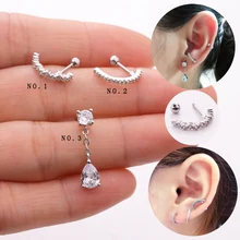 Sellsets 1 шт. рекомендуем простой дизайн стали винт штанги сзади ухо манжеты CZ Daith спираль Tragus Пирсинг ювелирные изделия