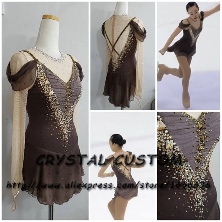 Crystal Custom Figure Skating Dress Girls New Brand Ice Skating Clothes