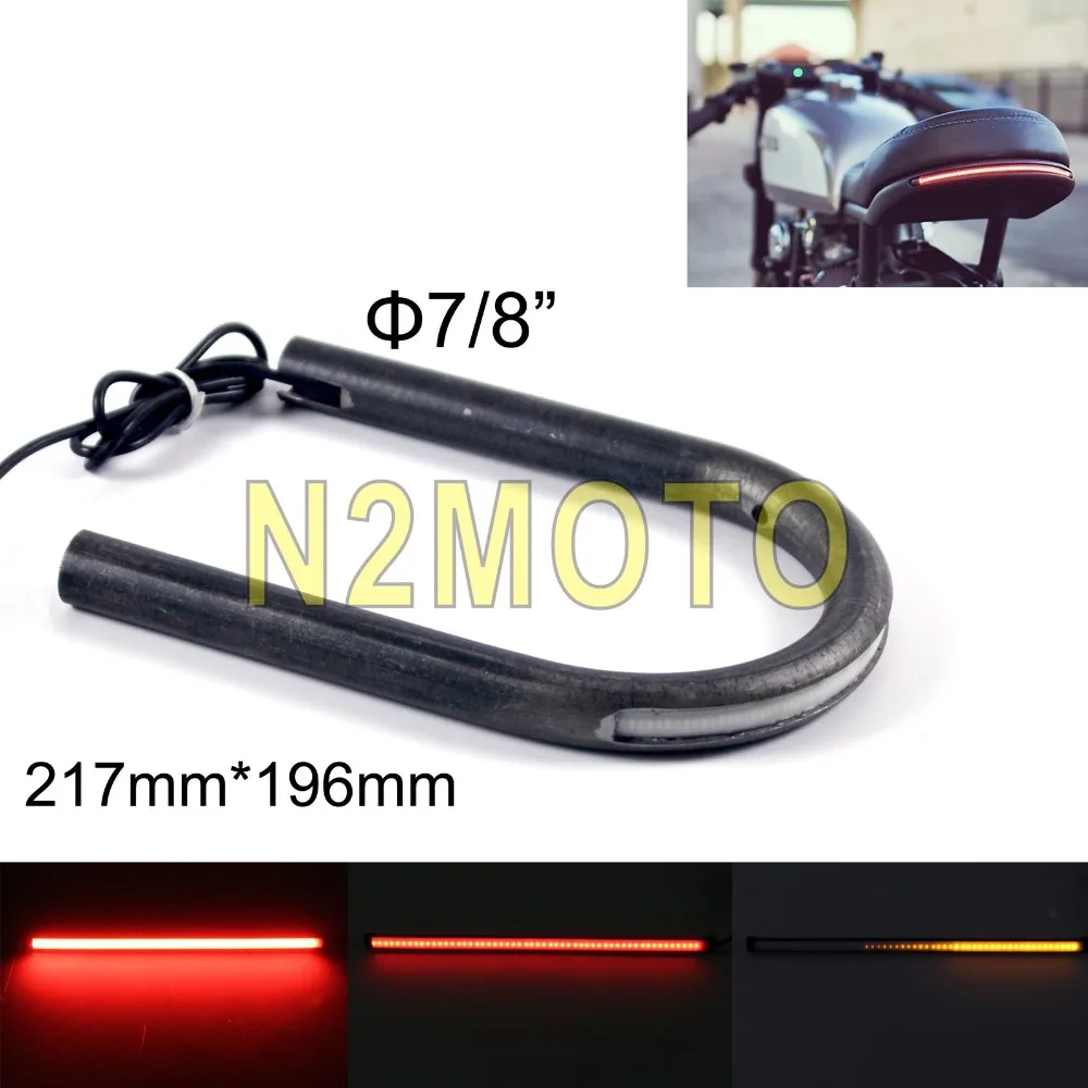 

Motorbike Rear Seat Hoop Cafe Racer Flat Frame Loop Sequential Switchback Flowing LED Light For Honda CB CL CG GB Yamaha SR XS