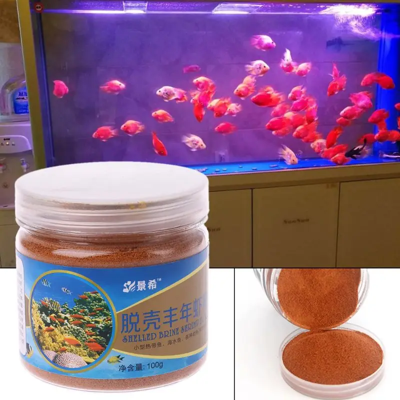 

100g Aquarium Small Fish Food Brine Shrimp Eggs Healthy Ocean Nutrition Fish Food Feeding Supplies