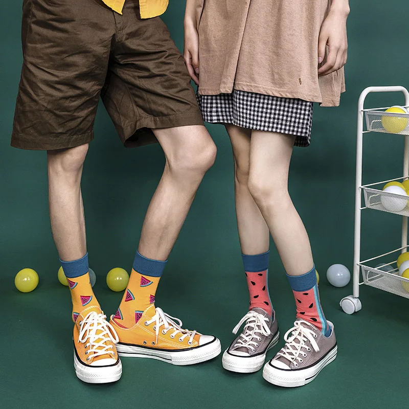 

Unisex Socks 2019 New Fashion Women Socks Man Print Cotton 1 Pair Color Schoolgirl Casual Breathable Long Happy Socks Women
