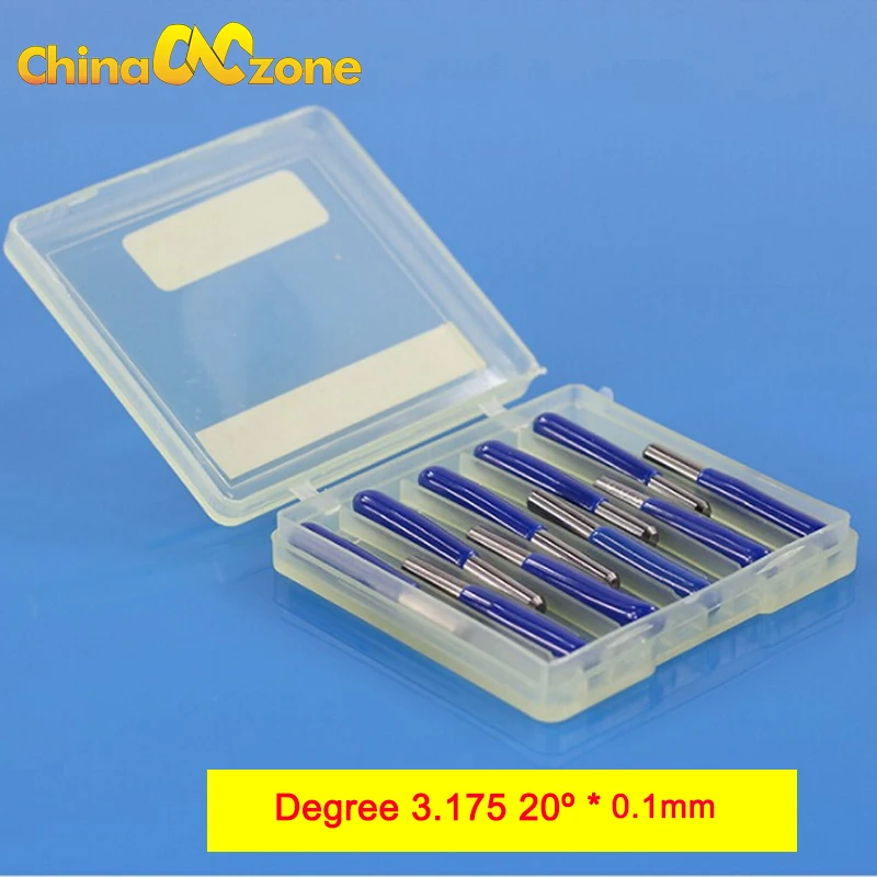 

CNC 3.175mm tools 10pcs/lot Shape Flat Bottom Carbide PCB Engraving Bits CNC Router Tool 20 Degree Metal Cutter Mini Drill Bit