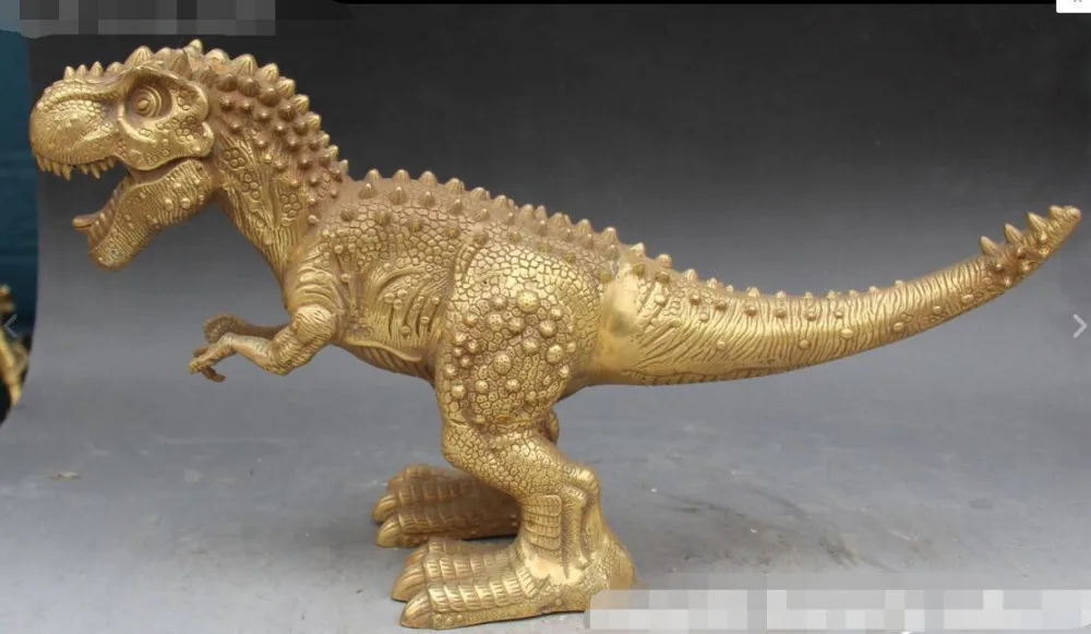 

free 16" Rare Chinese bronze Decorative Dinosaur Dinosaurs Animal Beast Statue fast