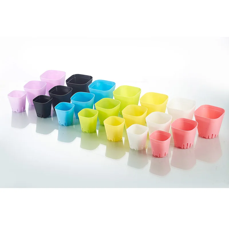 6pcs Set Octagonal Plastic Nursery Pots Unbreakable Garden Pots
