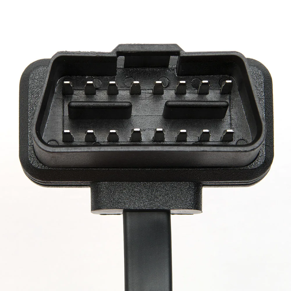 KWOKKER плоский тонкий как лапша OBDII OBD2 16Pin ELM327 от мужчины к женщине расширение локтя