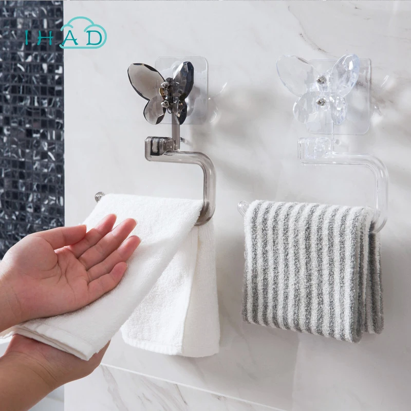 Crystal Butterfly Towel holder rag organizer Towel Rack Kitchen Wipes