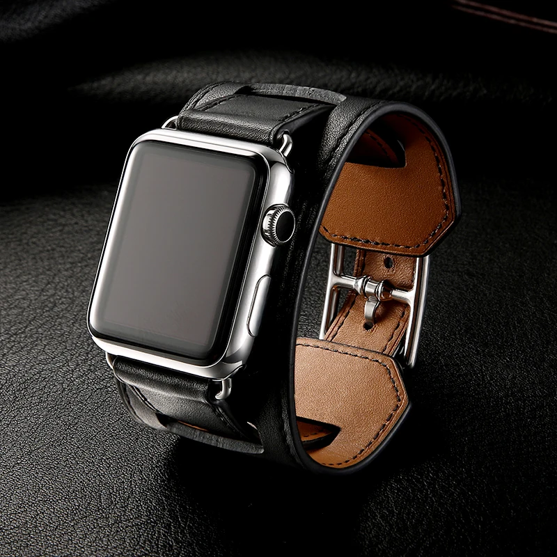 Luxury Classic Original Leather Bracelet belt for Apple Watch 42mm 38mm Band Genuine Leather Strap for iwatch Band Series 3 2 1 apple-bands-series- : image Luxury Classic Original Leather Bracelet belt for Apple Watch 42mm 38mm Band Genuine Leather Strap for iwatch Band Series 3 2 1 apple-bands-series-