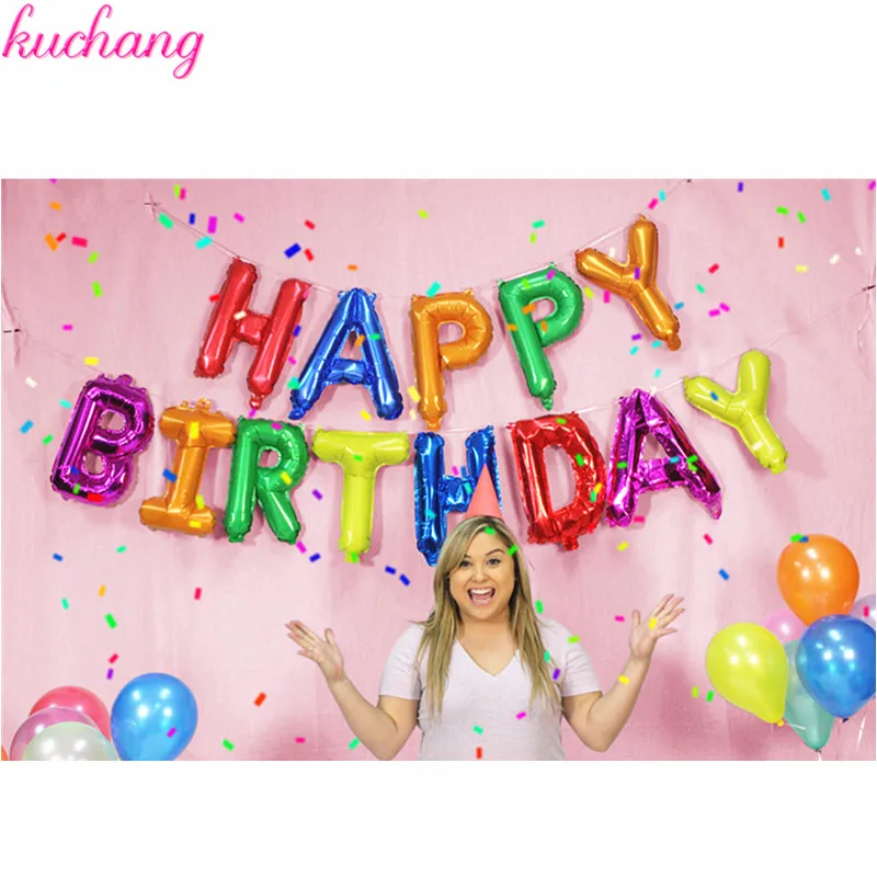 13pcs lot 16inch font b Slim b font Letter Balloon Multicolor Alphabet Foil Balloons Happy Birthday